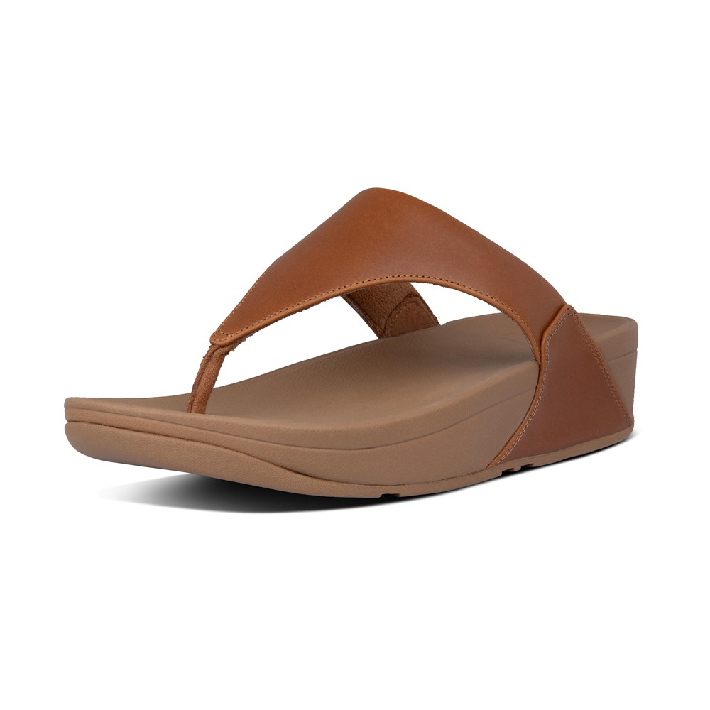 Fitflop Womens Sandals Brown - Lulu Leather Toe-post - OV1679508